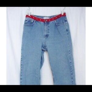 Vintage Tommy Hilfiger Jeans Logo Red Waist Band 2001 Women's 12, Y2K ,90’s